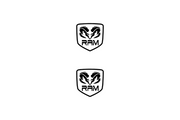 Dodge RAM Emblem & Badge Set - Grille and Tailgate Dodge RAM logo (Type 4) Dodge emblems decoinfabric WHITE
