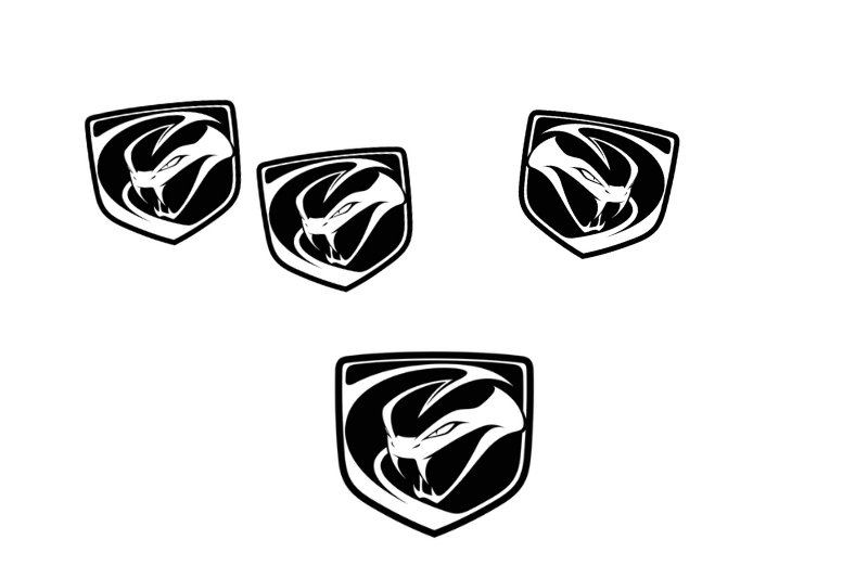 Dodge Viper Emblem & Badges set with Striking Snake logo Dodge emblems decoinfabric