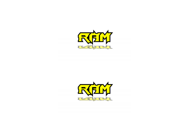 Dodge Emblem & Badge Set - Grille and Tailgate Ram logo Dodge emblems decoinfabric YELLOW