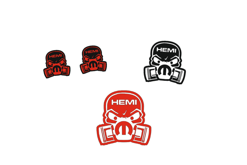 Chrysler Emblem & Badges set with Mopar Hemi Piston Gas logo Chrysler emblems decoinfabric