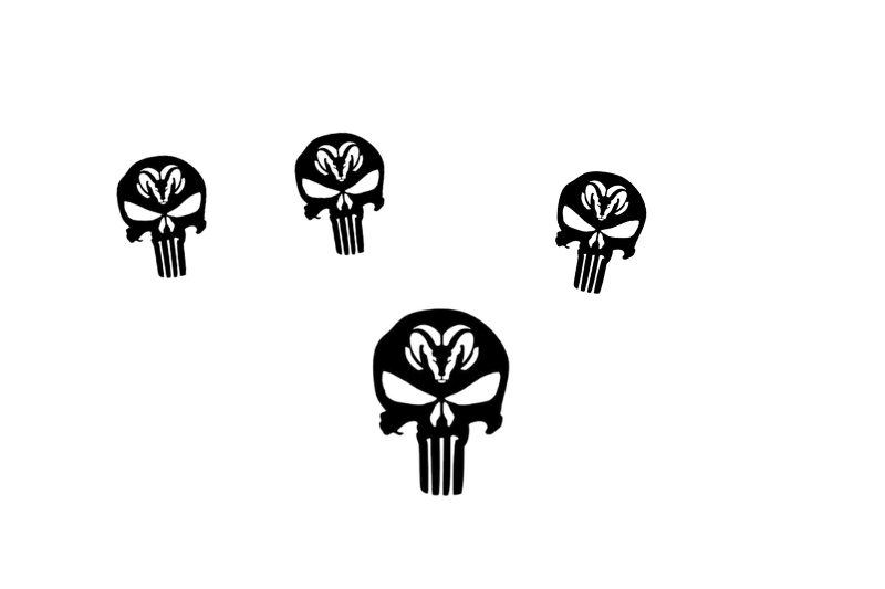 Dodge RAM Emblem & Badges set with Dodge RAM Punisher logo Dodge emblems decoinfabric