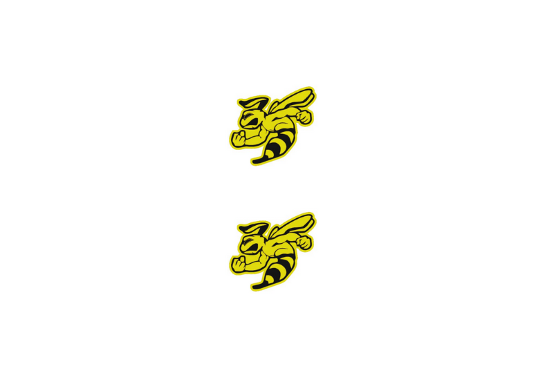 Dodge Emblem & Badge Set - Grille and Tailgate murdeR horneT logo (Type 3) Dodge emblems decoinfabric YELLOW