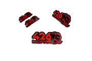 Dodge Emblem & Badges set with 426 Mopar Hellephant logo Dodge emblems decoinfabric BLACK RED