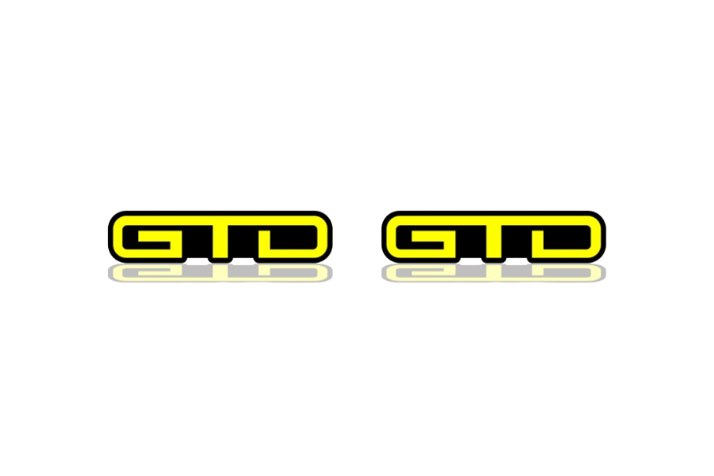 Ford Mustang emblem for fenders with GTD logo Ford emblems decoinfabric BLACK YELLOW