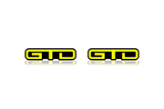 Ford Mustang emblem for fenders with GTD logo Ford emblems decoinfabric BLACK YELLOW
