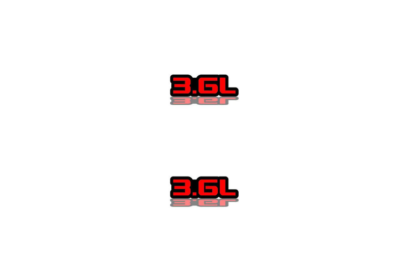 Dodge Emblem & Badge Set - Grille and Tailgate 3.6L logo Dodge emblems decoinfabric RED