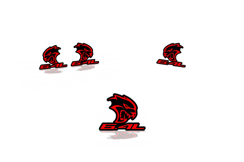 Dodge Emblem & Badges set with Hellcat 6.4L logo Dodge emblems decoinfabric