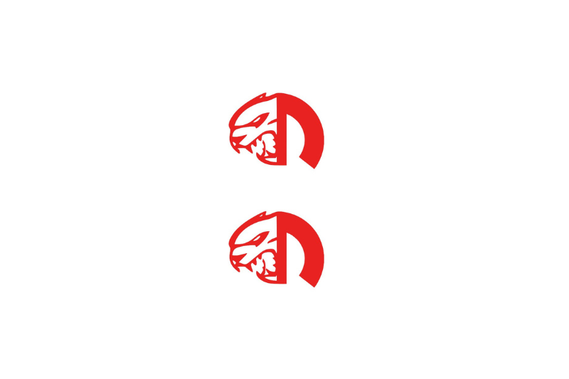 Dodge Emblem & Badge Set - Grille and Tailgate Mopar Hellcat logo Dodge emblems decoinfabric RED