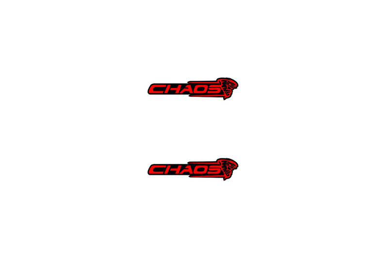 Dodge Emblem & Badge Set - Grille and Tailgate Chaos logo (Type 2) Dodge emblems decoinfabric RED