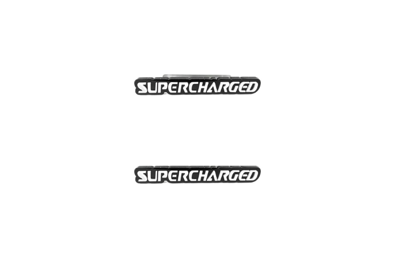 Dodge Emblem & Badge Set - Grille and Tailgate Supercharged logo Dodge emblems decoinfabric WHITE