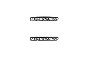 Dodge Emblem & Badge Set - Grille and Tailgate Supercharged logo Dodge emblems decoinfabric WHITE