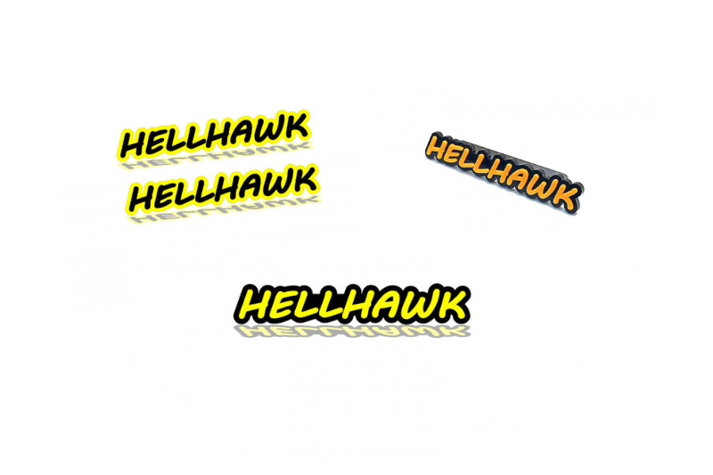 Jeep Emblem & Badges set with Hellhawk logo Jeep emblems decoinfabric