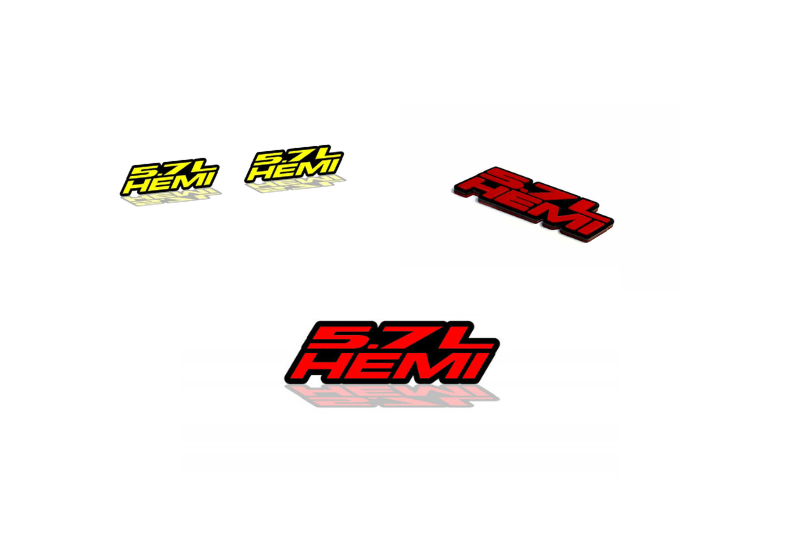 Chrysler Emblem & Badges set with 5.7L Hemi logo Chrysler emblems decoinfabric