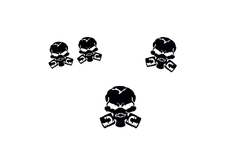 Chevrolet Emblem & Badges set with Chevrolet Piston Gas Mask logo Chevrolet emblems decoinfabric