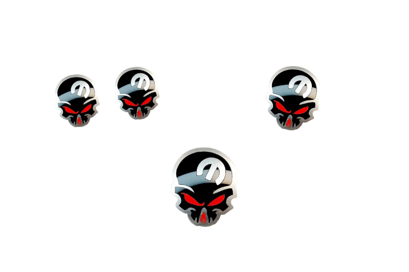 Dodge Stainless Steel Emblem & Badges set with Mopar Skull logo (Type 3) Dodge emblems decoinfabric