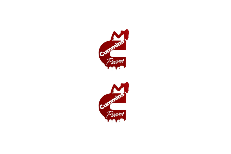Dodge Emblem & Badge Set - Grille and Tailgate Cummins Girl Power logo Dodge emblems decoinfabric RED
