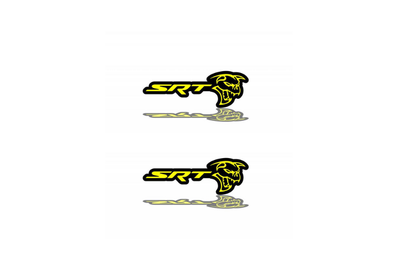 Dodge Emblem & Badge Set - Grille and Tailgate SRT Ghoul logo Dodge emblems decoinfabric YELLOW