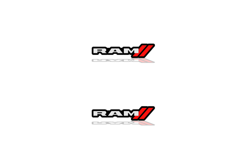 Dodge RAM Emblem & Badge Set - Grille and Tailgate Ram + Dodge logo Dodge emblems decoinfabric WHITE