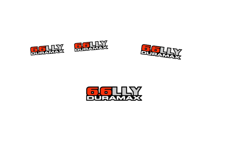 GMC Emblem & Badges set with Duramax 6.6LLY logo GMC emblems decoinfabric
