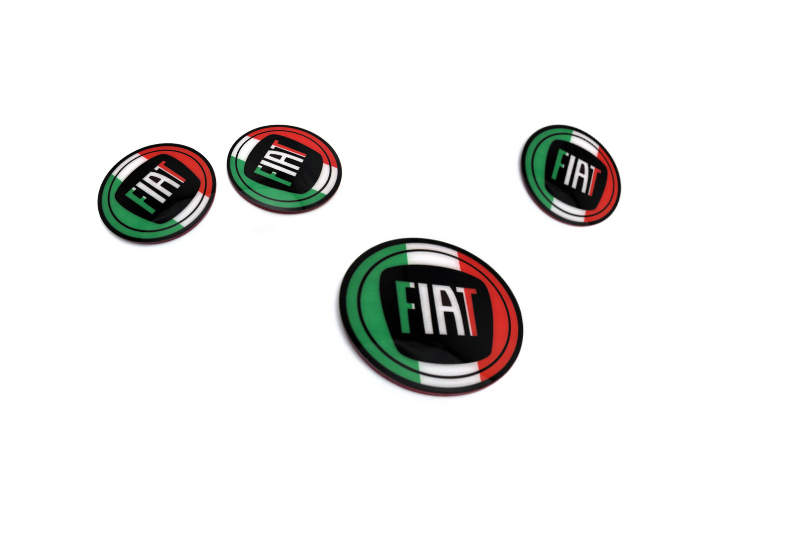 Fiat Emblem & Badges set with Fiat Tricolor logo