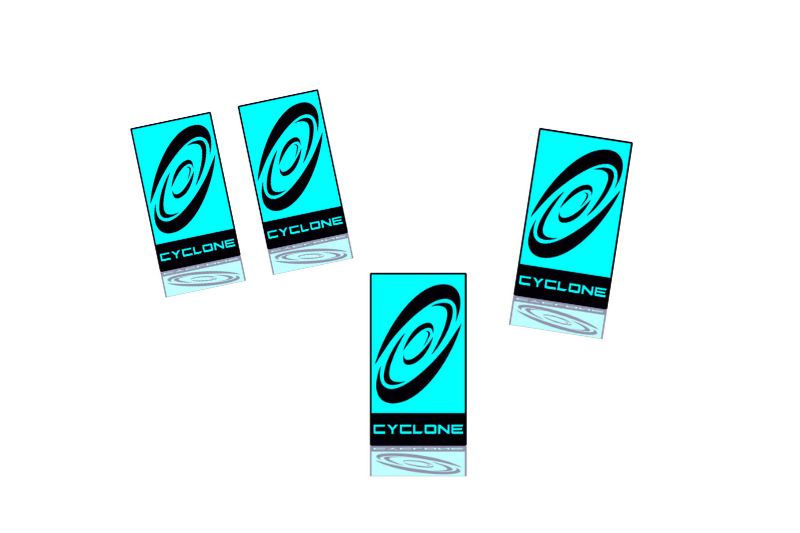 Ford Mustang Emblem & Badges set with Cyclone logo (Type 2) Ford emblems decoinfabric