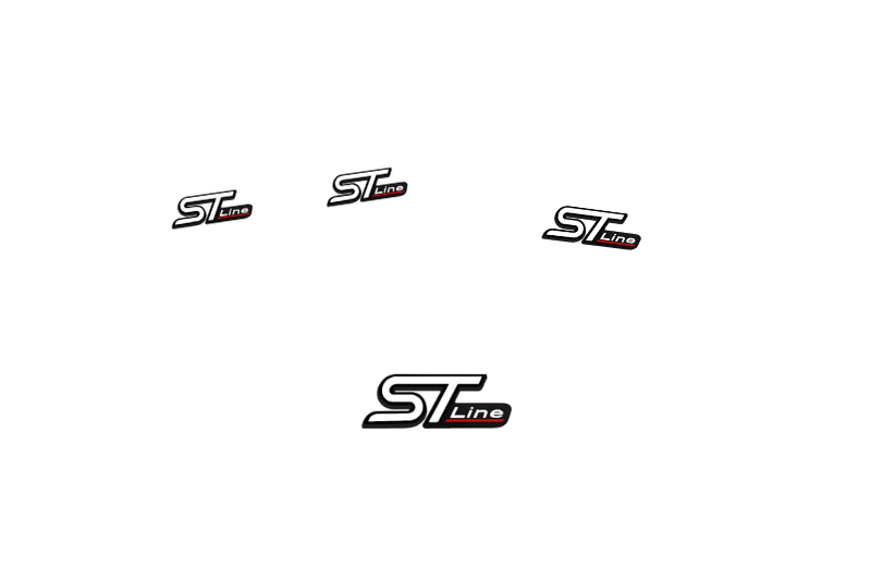 Ford Emblem & Badges set with ST Line logo (Type 2) Ford emblems decoinfabric BLACK WHITE