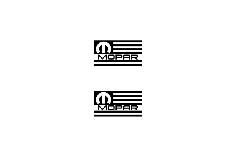 Dodge Emblem & Badge Set - Grille and Tailgate Mopar American Flag logo Dodge emblems decoinfabric WHITE