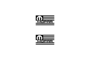 Dodge Emblem & Badge Set - Grille and Tailgate Mopar American Flag logo Dodge emblems decoinfabric WHITE