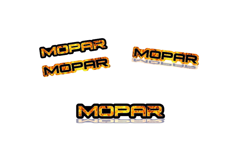 Chrysler Emblem & Badges set with Mopar Fire logo Chrysler emblems decoinfabric