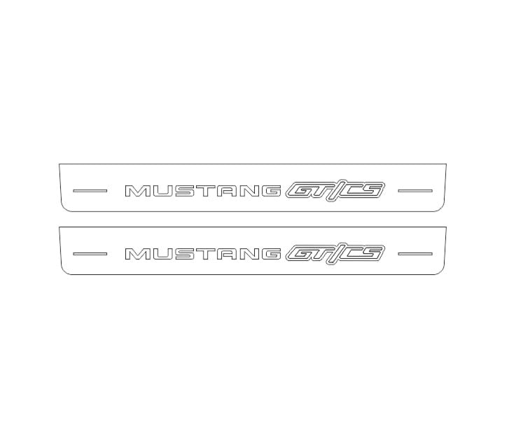 Ford Mustang VI Illuminated LED Door Sill Plates With Mustang GT/CS Logo - decoinfabric