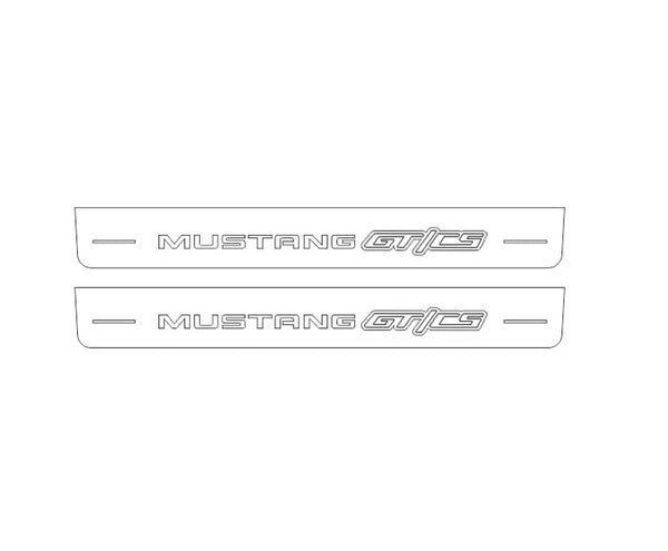 Ford Mustang VI Illuminated LED Door Sill Plates With Mustang GT/CS Logo - decoinfabric