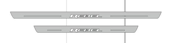Dodge RAM 2500 2024 Door Sill Led Plate With REBEL Logo