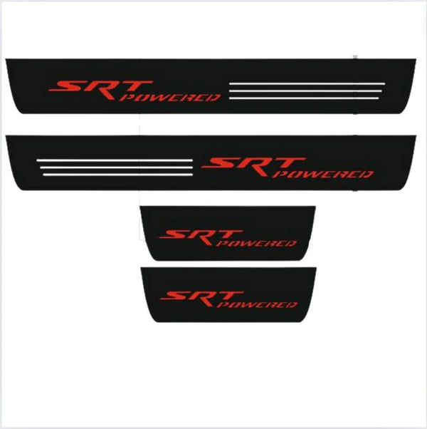 Jeep Grand Cherokee IV 2010-2021 Door Sill Led Plate With SRT POWERED Logo Jeep Led Door Sills opdesign