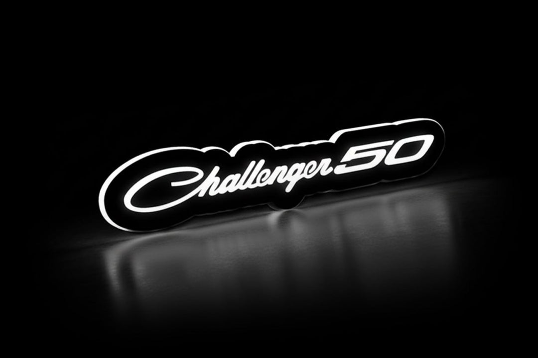 Dodge Illuminated LED Radiator Grille Emblems and Badges with Challenger 50 logo Dodge Led emblems decoinfabric
