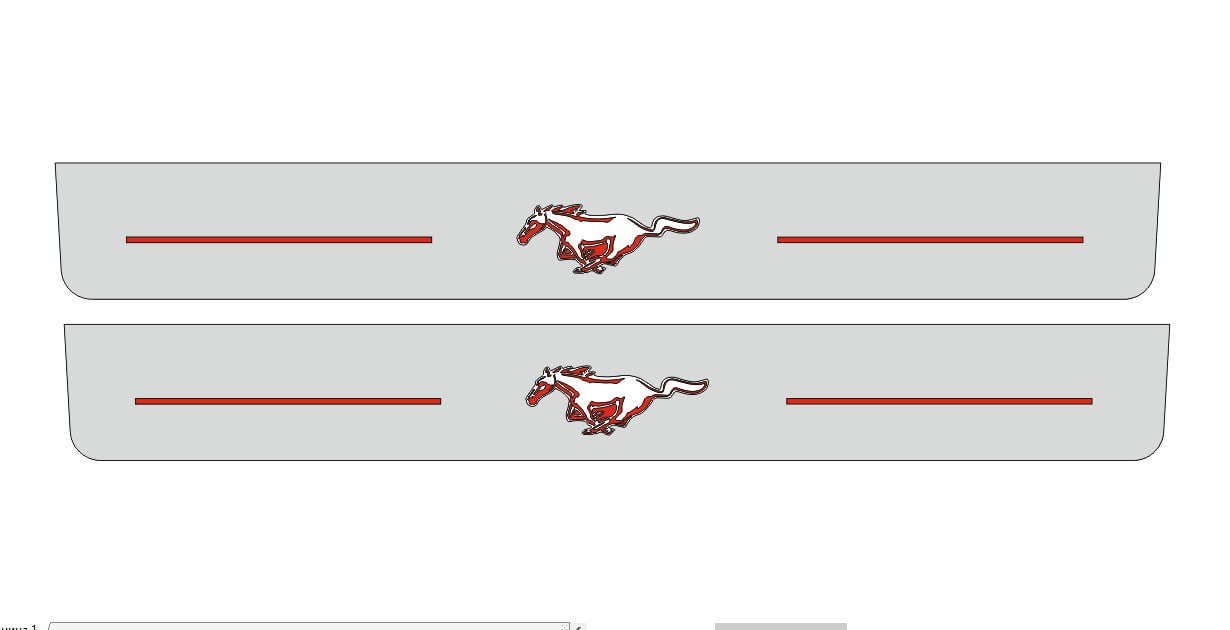 Ford Mustang VI 2015-2023 Illuminated LED Door Sill Plates With Mustang Logo (type 2) Ford Led Door Sills opdesign RED FRONT