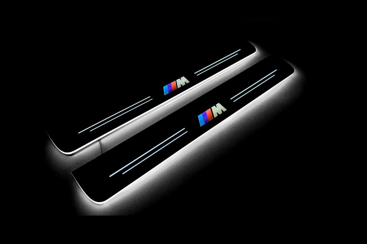 BMW 5 G60 2023+ Led Door Sill Pro with M logo BMW Led Door Sills opdesign