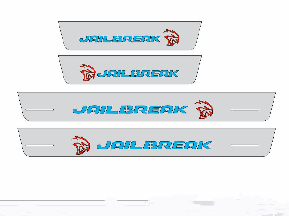 Dodge Charger 2023+ Door Sill Led Plate With JAILBREAK Logo (Type 5) Dodge Led Door Sills opdesign
