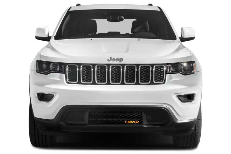Jeep Emblem & Badge Set - Grille and Tailgate Hemi Fire logo Jeep emblems decoinfabric BLACK FRAME+FIRE LOGO