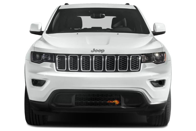 Jeep Emblem & Badge Set - Grille and Tailgate SRT Hellcat Fire logo Jeep emblems decoinfabric BLACK FRAME+FIRE LOGO