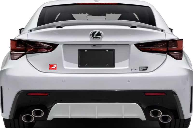 Lexus tailgate trunk rear emblem with F Sport logo Lexus emblems decoinfabric RED WHITE
