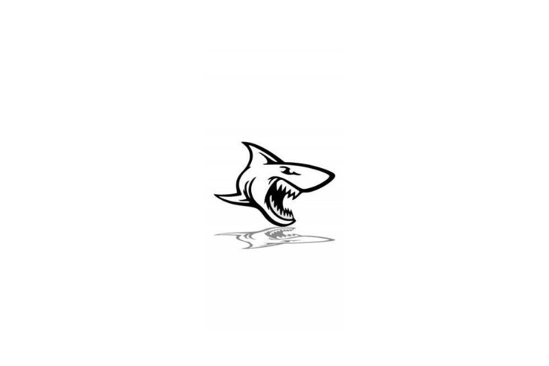 Radiator grille emblem with Shark logo Custom design emblems decoinfabric