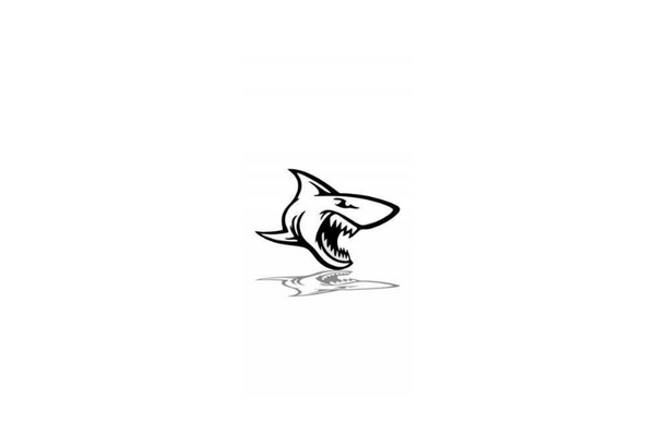 Radiator grille emblem with Shark logo