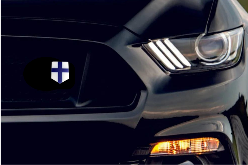 Radiator grille emblem with Finland logo Custom design emblems decoinfabric