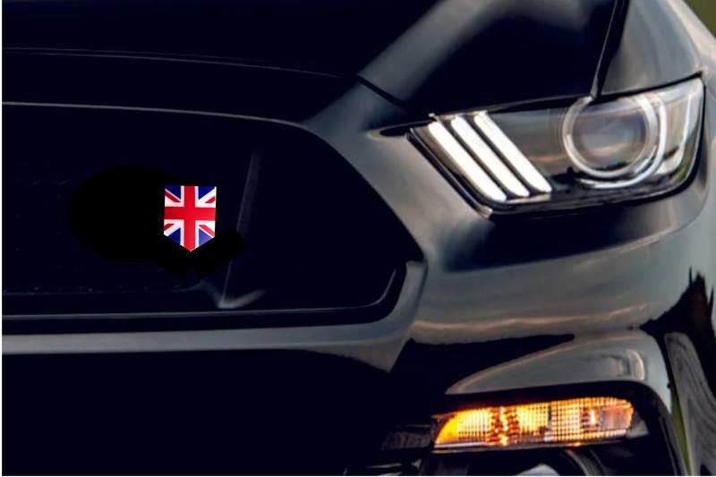 Radiator grille emblem with Great Britain logo Custom design emblems decoinfabric