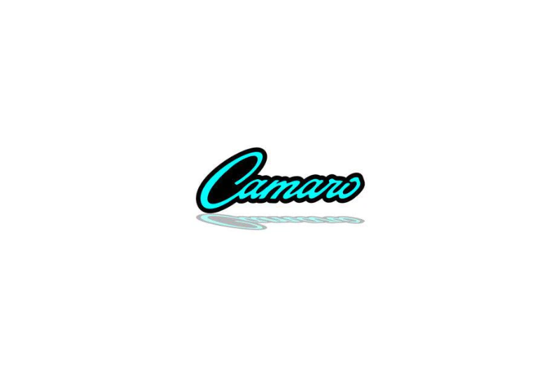 Chevrolet Camaro Emblem & Badges set with Camaro logo Chevrolet emblems decoinfabric BLACK LIGHT BLUE