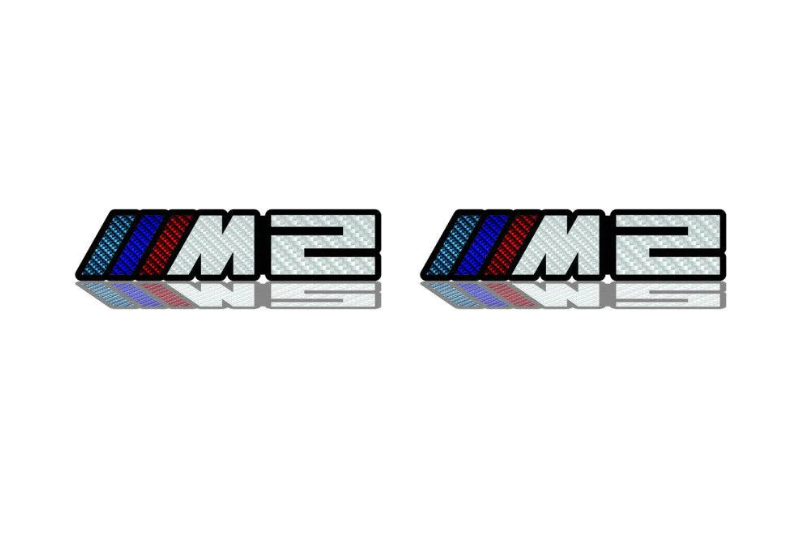 BMW emblem for fenders with M2 logo (type Carbon) fender decoinfabric