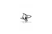 Dodge Challenger trunk rear emblem between tail lights with Shark logo Dodge emblems decoinfabric BLACK WHITE