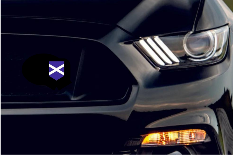 Radiator grille emblem with Scotland logo Custom design emblems decoinfabric