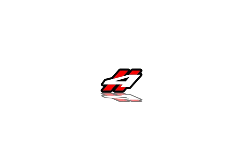 Dodge Challenger trunk rear emblem between tail lights with 4WD logo Dodge emblems decoinfabric BLACK RED