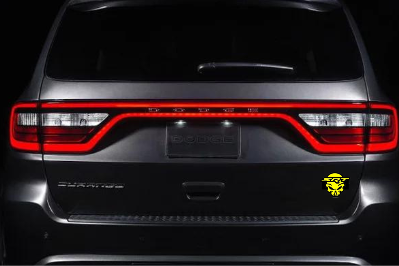 Dodge tailgate trunk rear emblem with SRT Skull logo Dodge emblems decoinfabric